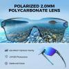 imageKastKing Tarkio Polarized Fishing Sunglasses Large Single PC Lenses Rimless Wrap Design UV400 Protection Sports SunglassesCgloss Navy Blue Demi Frame  Smokeice Blue Mirrior