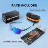 imageKastKing Tarkio Polarized Fishing Sunglasses Large Single PC Lenses Rimless Wrap Design UV400 Protection Sports SunglassesCgloss Navy Blue Demi Frame  Smokeice Blue Mirrior