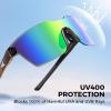 imageKastKing Tarkio Polarized Fishing Sunglasses Large Single PC Lenses Rimless Wrap Design UV400 Protection Sports SunglassesDgloss Tal Brownsilver Frame  Brownchartreuse Mirror