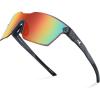 imageKastKing Tarkio Polarized Fishing Sunglasses Large Single PC Lenses Rimless Wrap Design UV400 Protection Sports SunglassesFmatte Smoke Crystal Frame  Copperburgundy Mirror