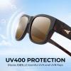 imageKastKing Chariton FitOver Polarized Wrap Around Over Sunglasses for Men and Women Ideal for Driving Fishing Cycling RunningCmatt Dark Frame  Brown Mirror