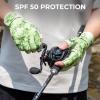 imageKastKing La Sal Fishing Gloves UPF50 Sun Gloves UV Protection Fingerless Gloves Men Women for Outdoor Kayaking Rowing Paddling Canoeing HuntingBoulder camo Mint