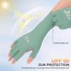 imageKastKing Sol Armis Pro Fishing Gloves UPF 50 Sun Protection 34 Fingerless Gloves QuickDry Extended Cuff UV Protection Gloves for Outdoor Kayaking Rowing Paddling Canoeing HuntingLight Green