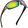 imageKastKing Hiwassee Polarized Sport Sunglasses for Men and Women Wrap Sunglasses for Fishing Cycling and RunningUV ProtectionFrame Gloss Tal BrownsilverLens Smoke  Chartreuse Mirror