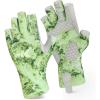 imageKastKing La Sal Fishing Gloves UPF50 Sun Gloves UV Protection Fingerless Gloves Men Women for Outdoor Kayaking Rowing Paddling Canoeing HuntingBoulder camo Mint