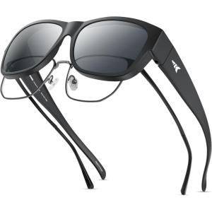 imageKastKing Chariton FitOver Polarized Wrap Around Over Sunglasses for Men and Women Ideal for Driving Fishing Cycling RunningAmatte Black Frame  Smoke Mirror