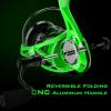 imageKastKing Zephyr Spinning Reels  7161 BB  Carbon Fiber Drag  Stainless Steel Shaft  Aluminum ampamp CNC Spool  BlackGreenOrange  Sizes 5001000 SFS  Ultralight to HeavyDutyStandardGreen