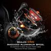 imageKastKing Zephyr Spinning Reels  7161 BB  Carbon Fiber Drag  Stainless Steel Shaft  Aluminum ampamp CNC Spool  BlackGreenOrange  Sizes 5001000 SFS  Ultralight to HeavyDutyFinesseOrange