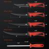 imageKastKing Intimidator Fillet Knife Set  G4116 German StainlessSteel Blades NonSlip Handle Includes Folding Fillet Board Fish Scaler RubberCoated Gloves Honing Rod and Durable Storage BagD 9 Fillet Knife and Sharpening Steel