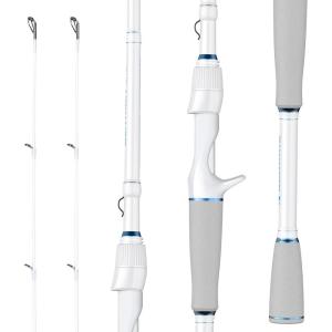 imageKastKing Centron Lite Twin Tip Fishing Rods IM6 Graphite Blanks Twin Tip Fishing Rods Stainless Steel Guides with Ceramic Rings Split or Full Rear EVA Handle Design Drop Shot Hook KeeperCast70 H Mod Fast 2 Pcs Extra Tip