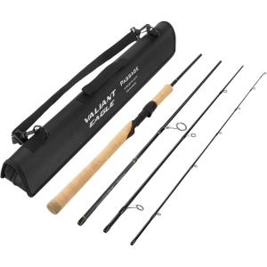 imageKastKing Valiant Eagle Passage Travel Fishing Rods 4 ampamp 6 Pc Pack Rods Spinning Casting and Fly Models IM6 Graphite Blank Ti Oxide LTS Ring Guides Beautiful Cork HandlesA Spin 76FastMh Powerwith Rod Bag