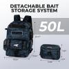 imageKastKing BaitSpace 50L Fishing Tackle Backpack with Removable Bait Binder2 Rod Holders Storage Fishing Gear and EquipmentE Blue Camowithout Tackle Box