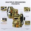imageKastKing BaitSpace 50L Fishing Tackle Backpack with Removable Bait Binder2 Rod Holders Storage Fishing Gear and EquipmentF Khaki Camowithout Tackle Box