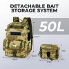 imageKastKing BaitSpace 50L Fishing Tackle Backpack with Removable Bait Binder2 Rod Holders Storage Fishing Gear and EquipmentF Khaki Camowithout Tackle Box
