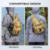 imageKastKing BaitSpace Fishing Sling Bag Fishing Backpack with Rod ampamp Beverage Holder Tackle Bag for Fishing GearA Khaki Camo  Standard
