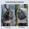 imageKastKing BaitSpace Fishing Sling Bag Fishing Backpack with Rod ampamp Beverage Holder Tackle Bag for Fishing GearE Black Camo  Largewith 2 3600 Tackle Boxes