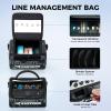 imageKastKing BaitSpace Line Management Bag Fishing Line Storage Bag with Water Resistant Nylon Clear View Window Removable Divider Tanglefree Leader Line HolderBlackMedium