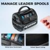 imageKastKing BaitSpace Line Management Bag Fishing Line Storage Bag with Water Resistant Nylon Clear View Window Removable Divider Tanglefree Leader Line HolderBlackMedium