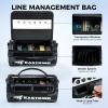 imageKastKing BaitSpace Line Management Bag Fishing Line Storage Bag with Water Resistant Nylon Clear View Window Removable Divider Tanglefree Leader Line HolderBlackLarge