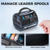 imageKastKing BaitSpace Line Management Bag Fishing Line Storage Bag with Water Resistant Nylon Clear View Window Removable Divider Tanglefree Leader Line HolderBlueMedium