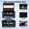 imageKastKing BaitSpace Line Management Bag Fishing Line Storage Bag with Water Resistant Nylon Clear View Window Removable Divider Tanglefree Leader Line HolderBlueLarge
