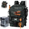 imageKastKing BaitSpace 50L Fishing Tackle Backpack with Removable Bait Binder2 Rod Holders Storage Fishing Gear and EquipmentA Black Camo With 4 3600 Tackle Boxes