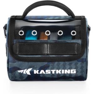 imageKastKing BaitSpace Line Management Bag Fishing Line Storage Bag with Water Resistant Nylon Clear View Window Removable Divider Tanglefree Leader Line HolderBlueMedium