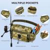 imageKastKing BaitSpace Waist Bag  Waterproof Tackle Storage Bag With Adjustable Belt Fishing Fanny Pack for Men Soft Bait Organizer 3600 Utility Box Rod Holder NylonKhaki Camo
