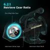 imageKastKing Verus Spinning Fishing Reel Ultra Lightweight 68oz Spinning Reel Aerodynamic Reel Rotor 621 Gear Ratio Up to 22lbs Max Drag EVA3A Cork Handle KnobsBlack