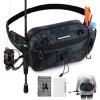 imageKastKing BaitSpace Waist Bag  Waterproof Tackle Storage Bag With Adjustable Belt Fishing Fanny Pack for Men Soft Bait Organizer 3600 Utility Box Rod Holder NylonBlue Camo