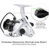 imageKastKing Crixus Fishing Rod and Reel Combo High Performance Spinning ampamp Baitcaster Combo IM6 Graphite 2Pc Blanks Zirconium Oxide Rings SuperPolymer Handle Lightweight Reel with Aluminum SpoolA Spin70 Med Heavy2pcs 3000 Reel
