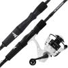 imageKastKing Crixus Fishing Rod and Reel Combo High Performance Spinning ampamp Baitcaster Combo IM6 Graphite 2Pc Blanks Zirconium Oxide Rings SuperPolymer Handle Lightweight Reel with Aluminum SpoolA Spin60 Medium Light2pcs 2000 Reel
