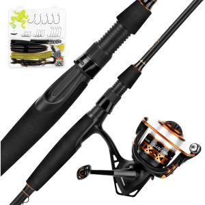 imageKastKing Brent Chapman Baitcasting Reel and Rod Combo Tailored Tackle Kits Prespooled Design IM6 Graphite 2Pc Blanks 5  1 Ball Bearings Aluminum Oxide Ringed Stainless Steel Guides EVA HandlesSpin72 M H 3000 Reel Power Spin Kit