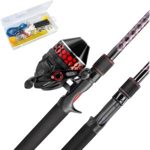 imageKastKing Brutus Spinning ampamp SpinCast Combo Fishing Rod and Reel Combo Custom Tackle Kit PreSpooled Line Brute Tuff Blank Stainless Steel Guide EVA Handles Custom Graphite Reel SeatSpin Cast 56 M  30 Reel  Tackle Kit