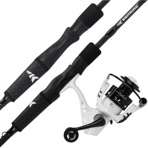 imageKastKing Crixus Fishing Rod and Reel Combo High Performance Spinning ampamp Baitcaster Combo IM6 Graphite 2Pc Blanks Zirconium Oxide Rings SuperPolymer Handle Lightweight Reel with Aluminum SpoolA Spin60 Medium Light2pcs 2000 Reel