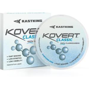 imageKastKing Kovert Classic 100 Fluorocarbon Fishing Line Line or Leader Material High Clarity Low Visibility Highly Abrasion Resistant Fast Sinking Great Handling 50 ampamp 150 Yard Spools15LB