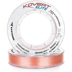 imageKastKing Kovert Elite 100 Fluorocarbon Fishing Line Shock Resistant High Clarity Low Visibility Highly Abrasion Resistant Fast Sinking Low Stretch Low Light RefractionPink