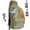 imageKastKing Karryall Sling Tackle BagFishing Sling PackFishing Backpack With Rod HolderMOLLE SystemSoft Bait ampamp Gear StorageC Khaki