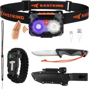 imageKastKing FieldLite Fishing Tool Set Camping Gear Set MultiFunction Outdoor Kit 5Mode LED Headlamp 75quot Fishing Pliers 7quot RazorSharp Knife 7quot Filet Knife 5in1 Tactical BraceletB Camping Tool Kit