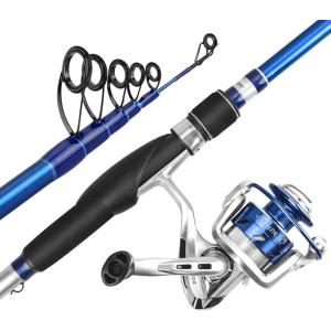 image:imageKastKing Compass Telescopic Fishing Rods and Combo Sensitive Graphite Composite Blank Easy to Travel Packs to Just 17 in Length Stainless Guides and Ceramic Rings Combos w 41BB Spinning ReelC Combo Spin  66  Medium  2000 Reel
