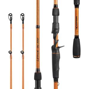 image:imageKastKing Lethal Blaze TwinTip Fishing Rods IM6 Graphite Blanks Casting amp Spinning Rods 2Piece Rod with Extra Tip PTS Power Transition System Ideal for Bass Freshwater amp Inshore FishingCast 610 Mh 2pcs  Extra Tip