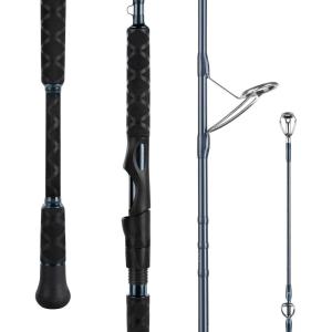 image:imageKastKing ReKon Saltwater Spinning Rod KastFlex IM6 Carbon Graphite Blank Zirconium Ceramic Guides Graphite Locking Reel Seat Oversized Drop Shot Hook Keeper 2Piece PTS Saltwater FishingSpin 110 Mh  Fast 2pcs