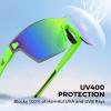 image:imageKastKing Tarkio Polarized Fishing Sunglasses Large Single PC Lenses Rimless Wrap Design UV400 Protection Sports SunglassesI Double Matt Solid Green Frame  Chartreuse