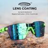 image:imageKastKing Tarkio Polarized Fishing Sunglasses Large Single PC Lenses Rimless Wrap Design UV400 Protection Sports SunglassesI Double Matt Solid Green Frame  Chartreuse