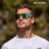 image:imageKastKing Tarkio Polarized Fishing Sunglasses Large Single PC Lenses Rimless Wrap Design UV400 Protection Sports SunglassesI Double Matt Solid Green Frame  Chartreuse