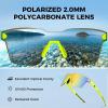 image:imageKastKing Tarkio Polarized Fishing Sunglasses Large Single PC Lenses Rimless Wrap Design UV400 Protection Sports SunglassesJ Double Matt Solid Yellow Frame  Amber Mirror