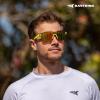 image:imageKastKing Tarkio Polarized Fishing Sunglasses Large Single PC Lenses Rimless Wrap Design UV400 Protection Sports SunglassesJ Double Matt Solid Yellow Frame  Amber Mirror