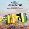 image:imageKastKing Tarkio Polarized Fishing Sunglasses Large Single PC Lenses Rimless Wrap Design UV400 Protection Sports SunglassesJ Double Matt Solid Yellow Frame  Amber Mirror
