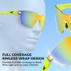 image:imageKastKing Tarkio Polarized Fishing Sunglasses Large Single PC Lenses Rimless Wrap Design UV400 Protection Sports SunglassesJ Double Matt Solid Yellow Frame  Amber Mirror