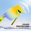 image:imageKastKing Tarkio Polarized Fishing Sunglasses Large Single PC Lenses Rimless Wrap Design UV400 Protection Sports SunglassesJ Double Matt Solid Yellow Frame  Amber Mirror